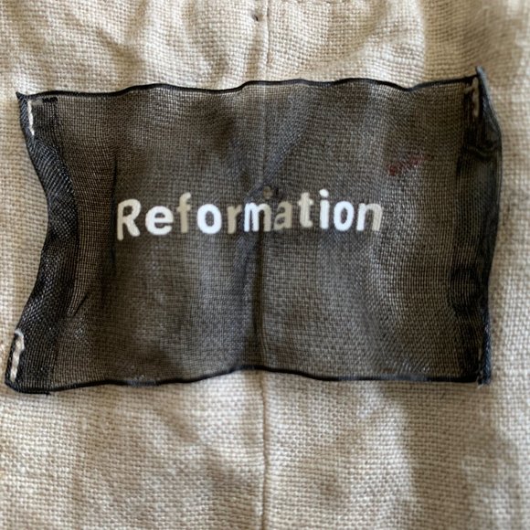 Reformation Sand Beige Torta Linen Jumpsuit Size 10 - Picture 9 of 15